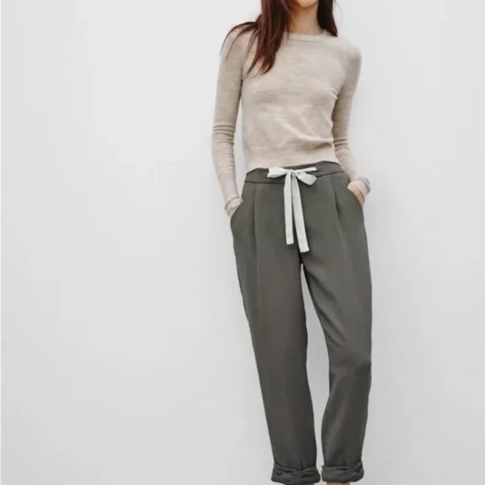 Wilfred Olive Green Allant Capri Length Cropped Trousers, Size 4